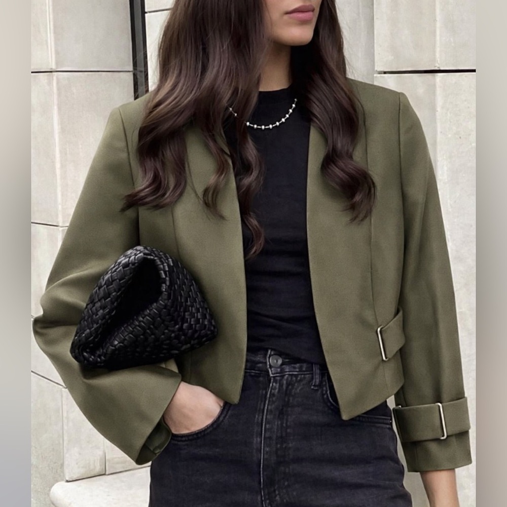 TJ MAXX | LOVE SCARLETT OLIVE GREEN EQUESTRIAN BOLERO BLAZER PETITE SMALL